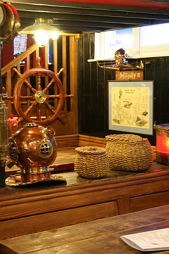 Sea-faring paraphernalia abounds